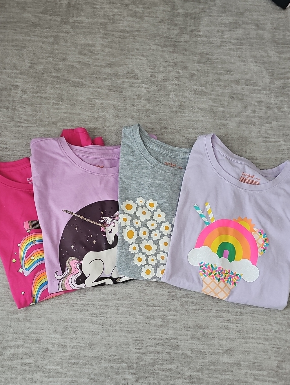 Cat & Jack Kids Short Sleeve Tees - Pink, Light Pink, Gray, Lavender